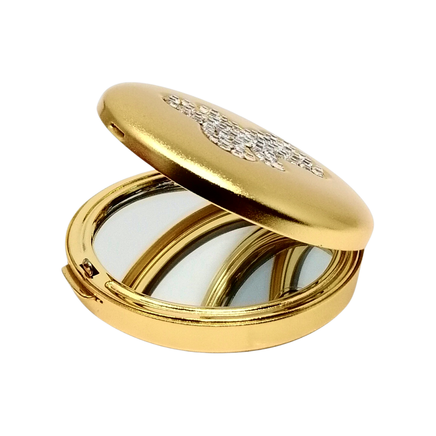 1X/2X Magnifying Double-Sided Gold Bear with Diamonds Compact Mirror (CM741, CM742)