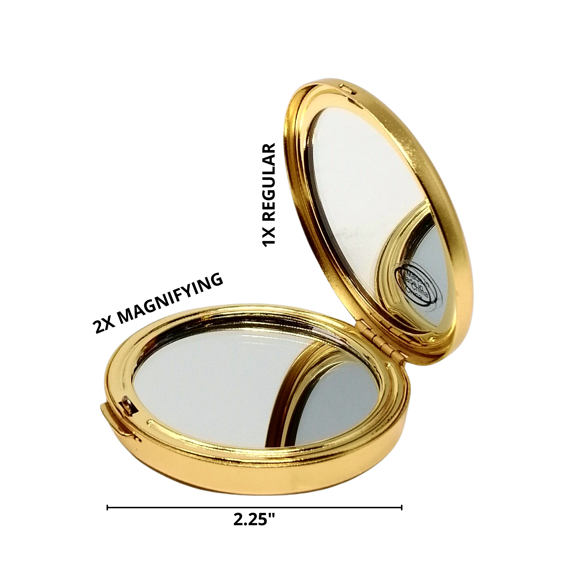 1X/2X Magnifying Double-Sided Gold Bear with Diamonds Compact Mirror (CM741, CM742)