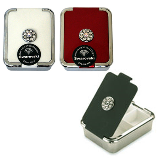 ✨ Luxury Crystal-Accent Flip-Top Trinket Box (Random) - Pack of 3