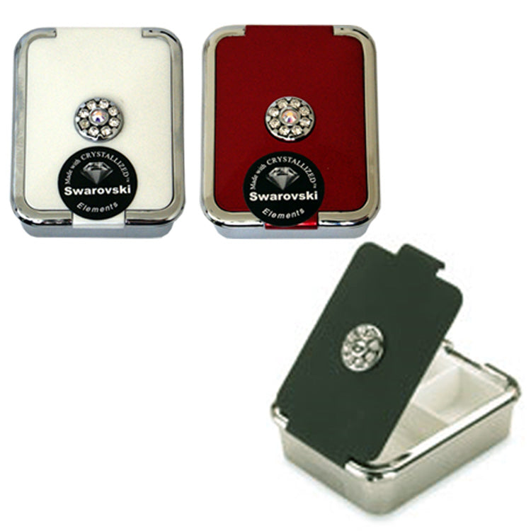 ✨ Luxury Crystal-Accent Flip-Top Trinket Box (Random) - Pack of 3