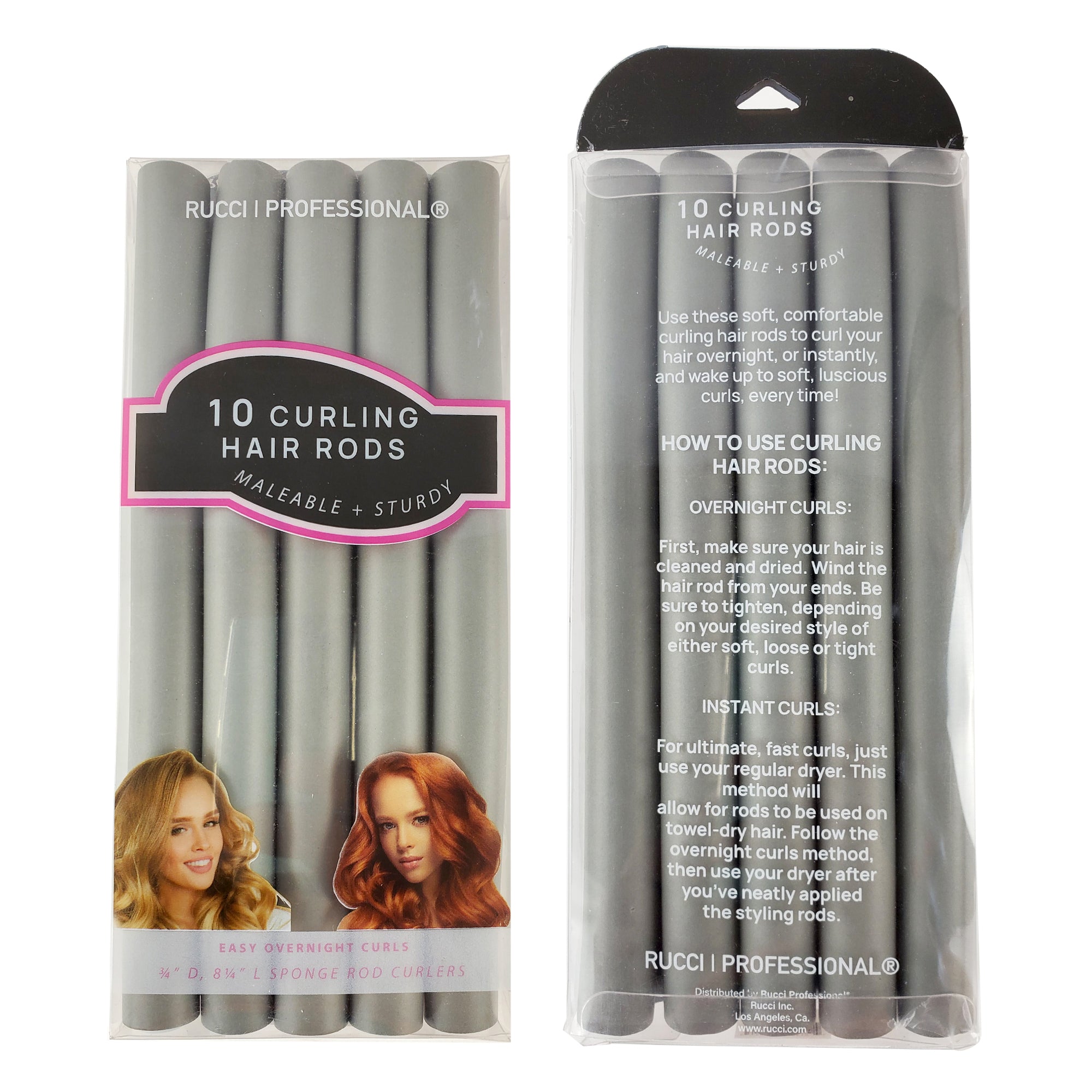 Rucci Hair Curling Rods 10 Pieces 0.75" Thick