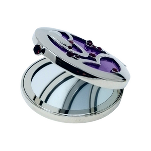 1X/2X Magnifying Double-Sided Purple Diamond Compact Mirror (JP21)