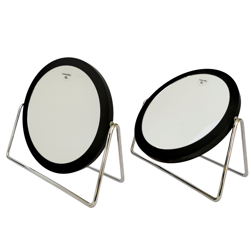 1x 7x Matte Black Metal Wire Stand Dual Magnification Makeup Mirror