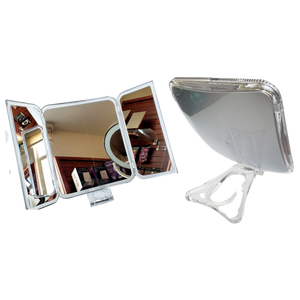 Clear Acrylic Trifold Vanity Mirror
