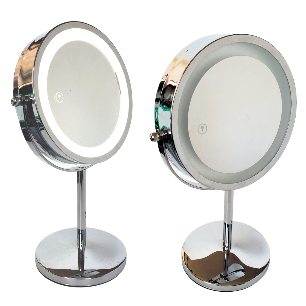 1x / 10x Metal Chrome Dual Magnifying Vanity Mirror - Battery Operated