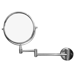 Extendable Swivel Arm Wall Mounted Mirror, 7X Magnification Chrome Finish (M880)