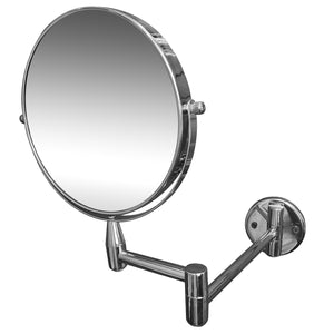 Extendable Swivel Arm Wall Mounted Mirror, 7X Magnification Chrome Finish (M880)