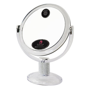 Rucci Soft Touch Vanity Mirror 1x/10x Magnification Crystal Encrusted Neck Design (M983)