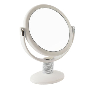 Rucci Soft Touch Vanity Mirror 1x/10x Magnification Crystal Encrusted Neck Design (M983)