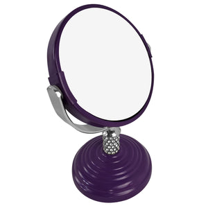 Rucci Mini Soft Touch Vanity Mirror with 4x Magnification Crystal Neck Design (M980/PR | M981/W)