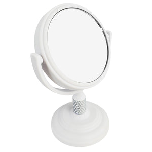 Rucci Mini Soft Touch Vanity Mirror with 4x Magnification Crystal Neck Design (M980/PR | M981/W)