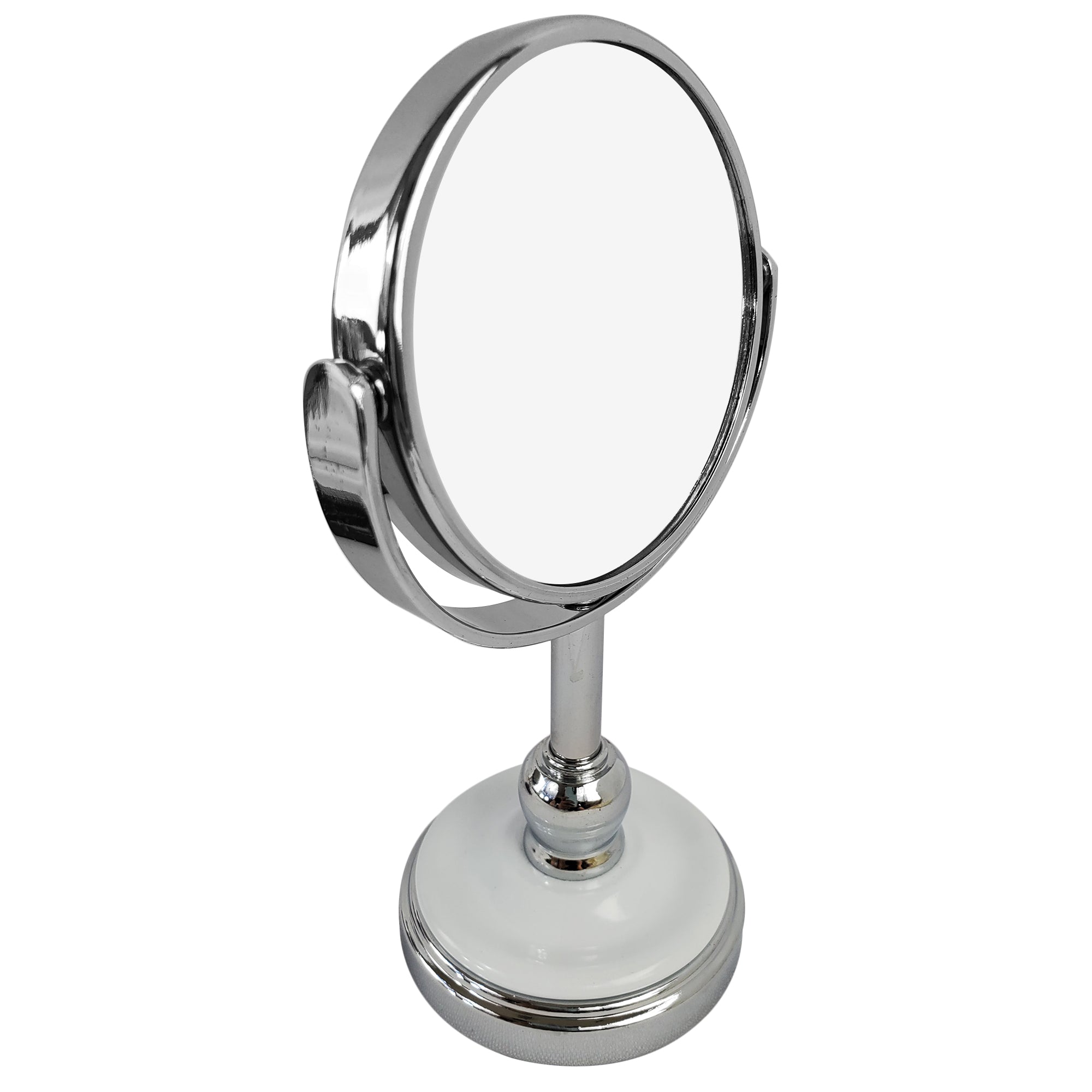 Mini Makeup Magnifying Vanity Mirror White Ceramic Base (M990)