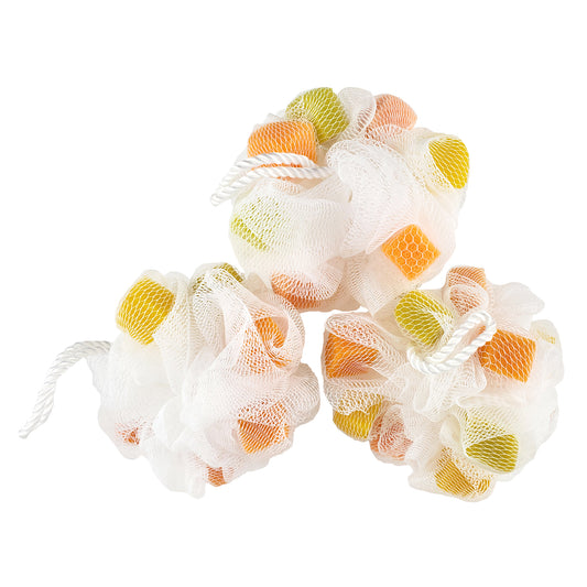 Bath Sponges With Colored Foam (Pack Of 3) (c)